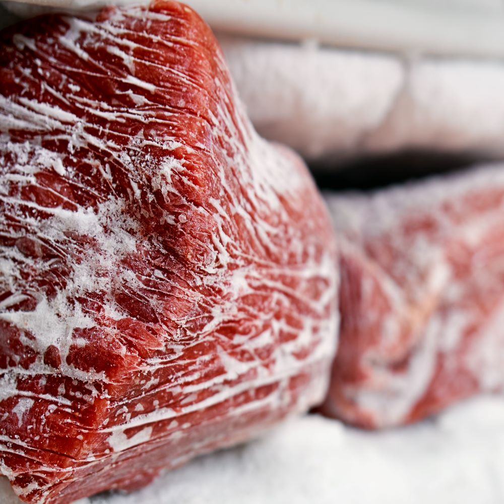 Freezer full of vacuum sealed meat